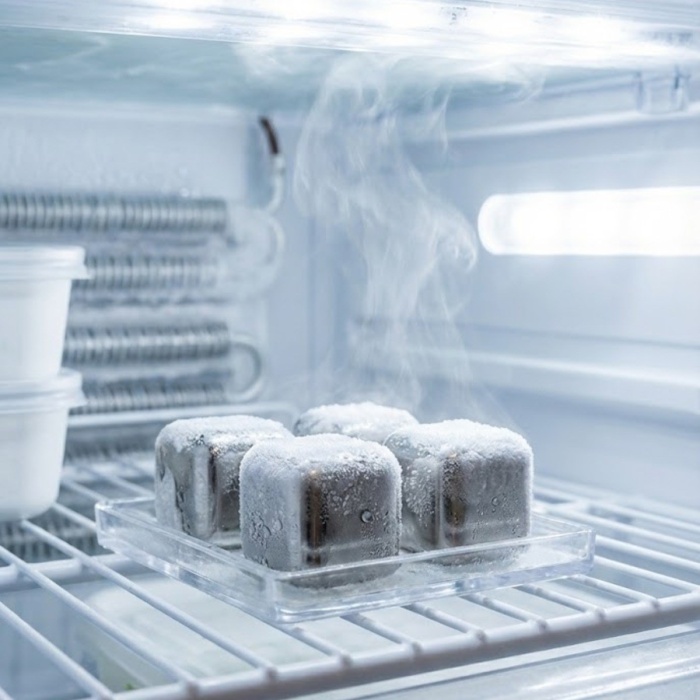 ® Yeni Ürün Paslanmaz Çelik Buz Küpü 4’lü Setİçeceği Sulandırmadan Soğutucu Metal Taş